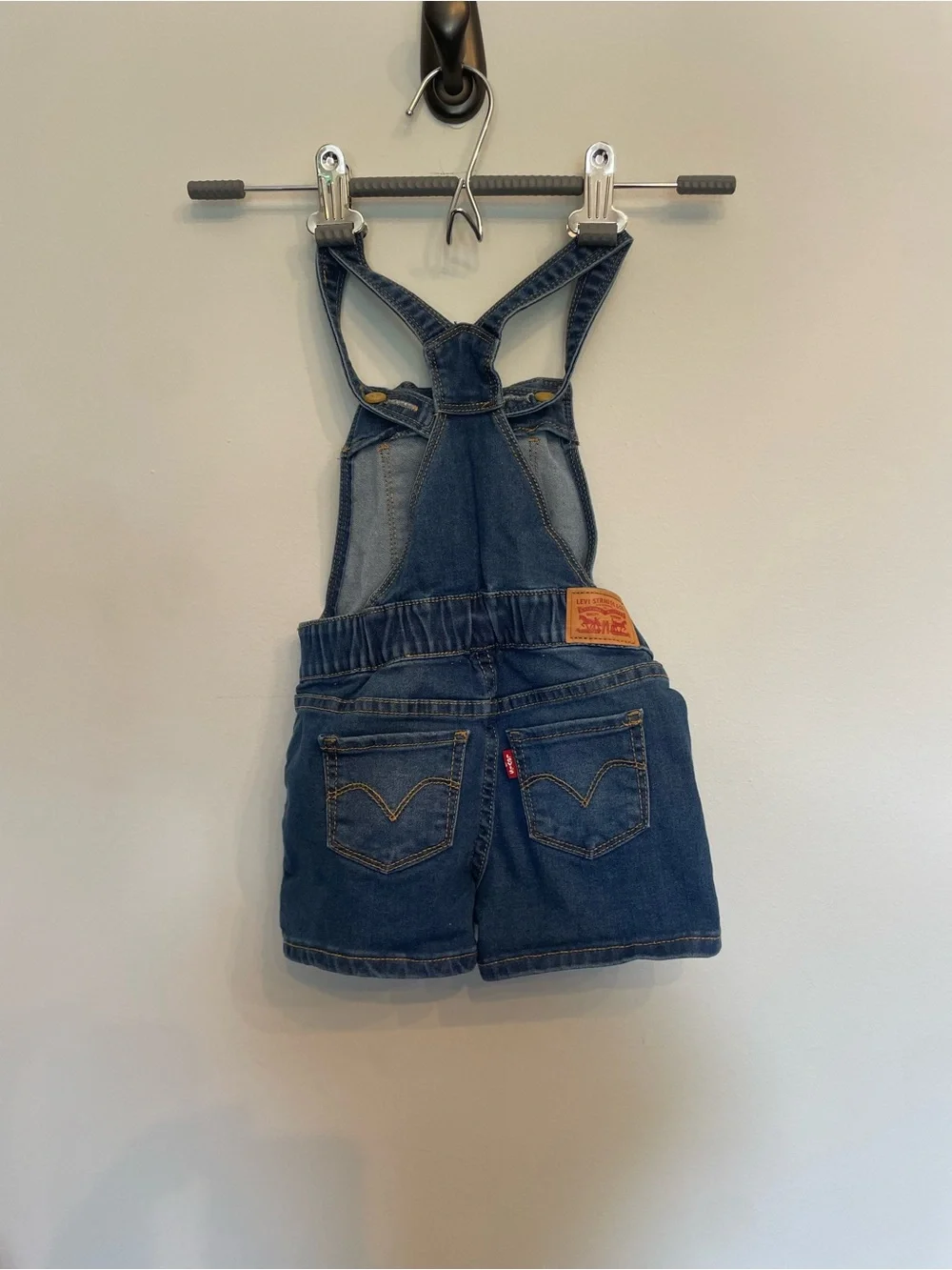 Levi's Kids Blue Denim Short Overalls - Picture 2 of 10